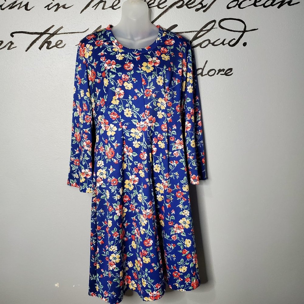 Vintage 70s Sears Fashion Floral A-Line Dress, Lg